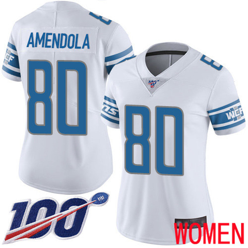 Detroit Lions Limited White Women Danny Amendola Road Jersey NFL Football 80 100th Season Vapor Untouchable